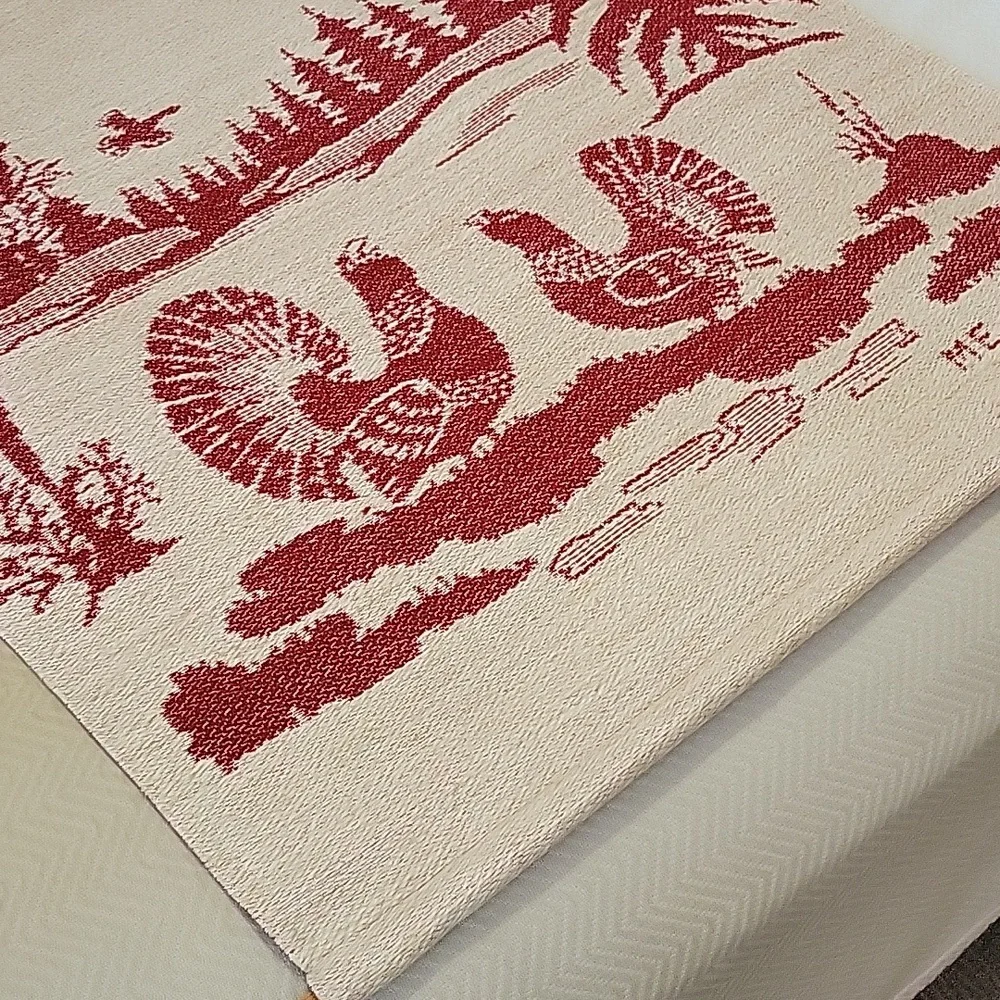 Margareta Eriksson Red and Cream Turkey/ Rooster Wall Tapestry
